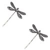 2Pcs Silver Dragonfly Hair Clip Wedding Retro Antique Barrette Bridal Headdress Color Head Wear Styling Hair Accessories for Girls Women Ladies Bobby Pins Hairpins French, Hair Styling Pins