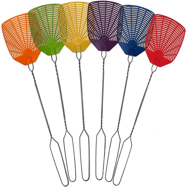 W4W Bug & Fly Swatter Braided Metal Handle 6 Pack Fly Swatters Indoor/Outdoor flyswatter