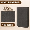 180 Grit Angled Sanding Blocks, Jamiikury Fine Sponge Sand Block Washable and Reusable, Wet & Dry Sandpaper Block for Wood Metal Drywall and Furniture Paint - Pack of 8