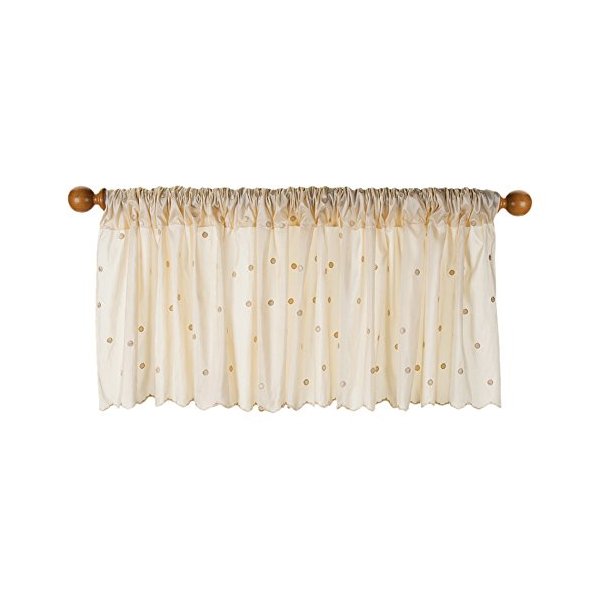 Glenna Jean Maddie Embroidery Window Valance, Mocha Dot, 70" x 23"