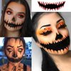 10 PCS Halloween Temporary Tattoo Stickers, Prank Makeup Clown Vampire Horror Mouth Fake Tattoo Stickers, Scary Big Mouth Face Tattoos Decals Kits Prank Props, Halloween Cosplay Party DIY Decorations