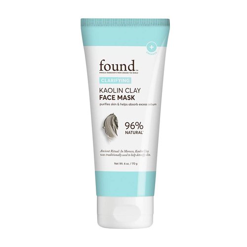 FOUND Skincare Kaolin Clay Face Mask , 6 oz | Clarifying | Purifies Skin & Helps Absorb Excess Sebum | 96% Natural
