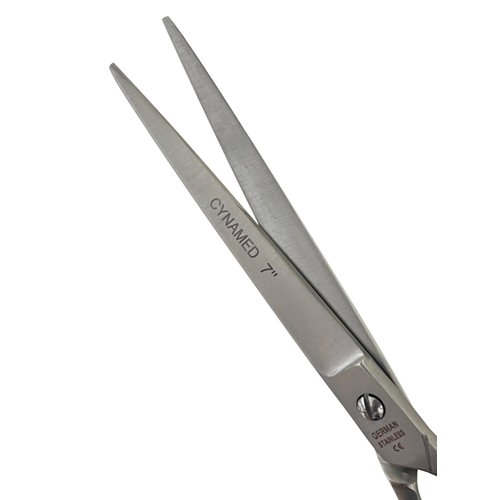 7" Razor Sharp Professional Straight Barber Scissors, Stainless Steel Hair Cutting Shears For Men & Women Easy Grip Handles