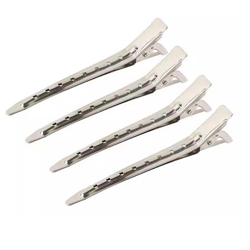 4 Pcs 3.5 Inch Metal Spike Alligator Duck Bill Salon Clips Cosmetic Duckbill for Styling Sectioning Hair Barrettes Chic Bobby Pin Clips Hair Clips for Styling Long Hair