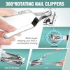 Popular Wide Jaw Opening Toenail Clippers with Catcher & 360°Rotary Nail Clippers for Seniors, No Splash Mess Free Self Collecting Nail Cutter w Catching Storage Unique Novelty Gifts for Men Women