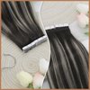 Sunny Hair Tape in Extensions Black Ombre Tape in Hair Extensions Human Hair Natural Black Ombre Silver Grey Balayage Tape in Human Hair Extensions Black Ombre Hair Extensions Tape in 16inch 50g 20pcs