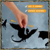 Henoyso 4 Pcs Black Dragon Party Banner Hanging Dragon Decor Dragon Birthday Party Supplies 32 Black Dragon Decorations for Birthday Dragon Theme Fantasy Party Supplies, 8 Designs