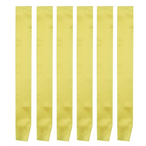 I-MART Blank Satin Sash, Princess, Beauty Queen, Homecoming, Winner, Mayor, Make Your Own Pins, Party Plain Pageant Sashes (Pack of 6 - Yellow)