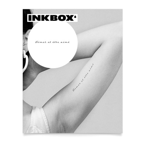 Inkbox Temporary Tattoos, Semi-Permanent Tattoo, One Premium Easy Long Lasting, Water-Resistant Temp Tattoo with For Now Ink - Lasts 1-2 Weeks, Aimer, 5 x 2 in