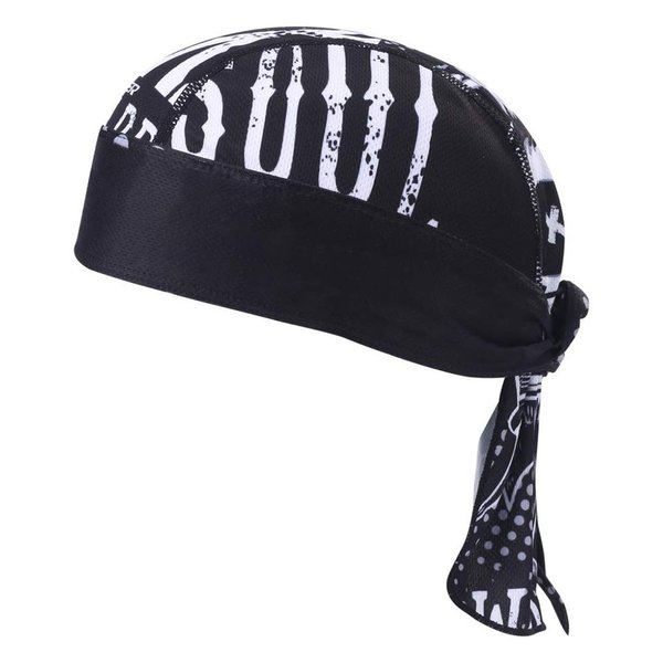 HEROBIKER Sweat Wicking Skull Cap Beanie Bandana Helmet Liner Outdoor Running Adjustable (Black 1)