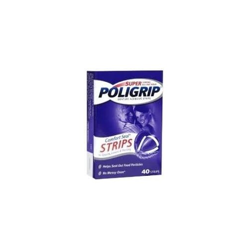 Super Poligrip Comfort Seal Strips Denture Adhesive - 40 Strips (pack of 6)