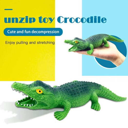 Stretchy Animal Sensory Stress Relief Toys Crocodile Squishy Stress Toys Alligators Squeeze Sand Rebound Ball Fidget Knead Toy Pinch Stress Relieve Party Favors