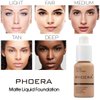 2 Pack Phoera Foundation Makeup For Older Women,Flawless Soft Matte Liquid Foundation 24 HR Oil Control Concealer Foundation Makeup,Full Coverage Foundation for Women and Girls (104 Buff Beige)