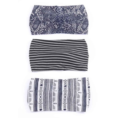 Bohend Boho Headbands Wide knotted Hair Bands Fashion Printing Bandeau Travel Stretchy Cotton Headband Sport Yoga Hair Accessories for Women and Girls (D)