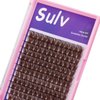 Sulv Lash Cluster S001# Dark Brown Color Lashes 144pcs Clusters D Curl 8mm,10mm,12mm,14mm,16mm,18mm,20mm to Choose Lashes Extensiond Kit Lashes Wispy Lashes Extensions (S001 Dark Brown-16mm)