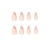 SINHOT Medium Press on Nails Glossy Almond Fake Nails White French False Nails Cherry Stiletto Acrylic Arificial Nails with Glue for Women and Girls