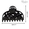Parcelona French Jardin Black Medium Covered Spring Celluloid Jaw Hair Claw Clip Clamp Clutcher