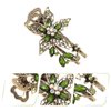 LALAFINA Vintage Flower Rhinestone Crystal Barrettes Retro Hairpins Hair Accessories for Women, Green