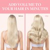 GOO GOO Clip in Hair Extensions Real Human Hair, 18inch 120g 7Pcs, 18A/613A Dark Blonde Highlighted Bleach Blonde, Remy Human Hair Extensions Clip ins for Women, Natural Human Hair
