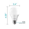 LUXRITE A19 LED Bulb 60W Equivalent, 3500K Natural White, 800 Lumens, Dimmable Standard LED Light Bulbs 9W, Enclosed Fixture Rated, Energy Star, E26 Medium Base - Indoor and Outdoor (4 Pack)