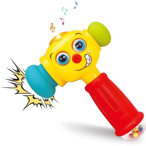 Toy Hammer w/Lights, Learning Mode and Music Mode – Baby Hammer Toy Plays 6 Short Kids&#39; Songs, Co...