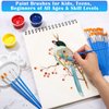 Small Paint Brushes Bulk, Anezus 50 Pcs Flat Tip Round Acrylic Paint Brushes for Kids Classroom Acrylic Watercolor Canvas Face Painting Touch Up