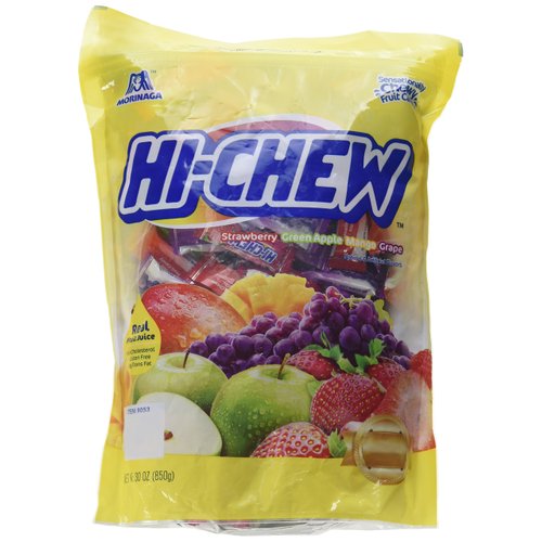 Morinaga Hi -Chew Assorted Flavored 30oz 160+ Individually Wrapped Fruit Chews Mango Grape Strawberry Green Apple
