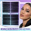 Lash Clusters Kit Fluffy Eyelash Extension Kit 100D 120D Mixed Lash Extension Kit D Curl Cluster Eyelash Extensions Kit 280 Pcs Thick Volume Eyelash Clusters Cat Eye Individual Lashes by Lanflower