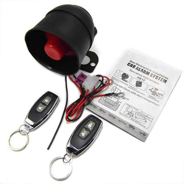 Car Alarm System for Theft Prevention with Sound, Anti Theft Car Security Device Alarm System with 2 Remote Starts, Universal 12V Loud Horn 120dB 6 Tone 7-Level Sensitivity Car Alarm Siren