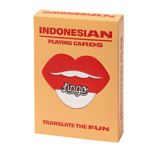 Indonesian Lingo Playing Cards | Travel Flashcards | Learn Indonesian Vocabulary in A Fun & Easy Way | 52 Essential Translations