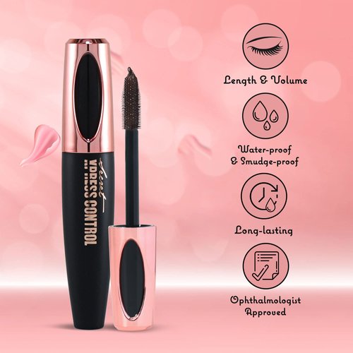 Secret Xpress Control 4D Silk Fiber Lash Mascara, Lengthening and Thick, Volume, Long Lasting, Smudge-Proof, All Day Full, Long, Thick Eyelashes (Brown)