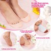 6 Pcs Toe Covers Toe Protectors for Women Silicone Toe Pouches Gel Pads Pointe Shoes Protectors Gel Sock Pads Ballet Dance Toe Caps with Breathable Hole for Ball of Foot Metatarsal(Beige)