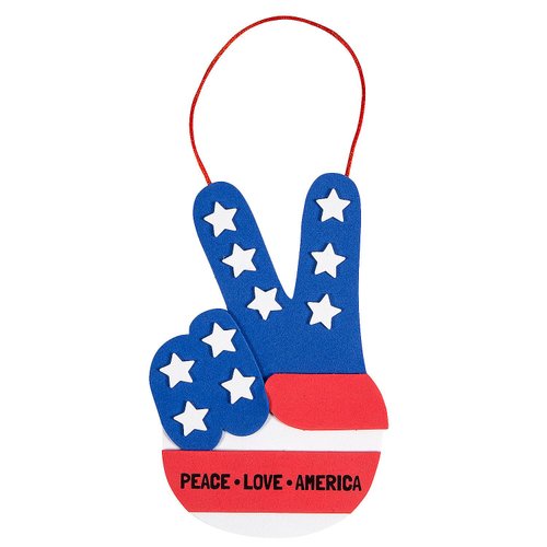 Patriotic Peace Hand Sign Craft Kit, Makes 12