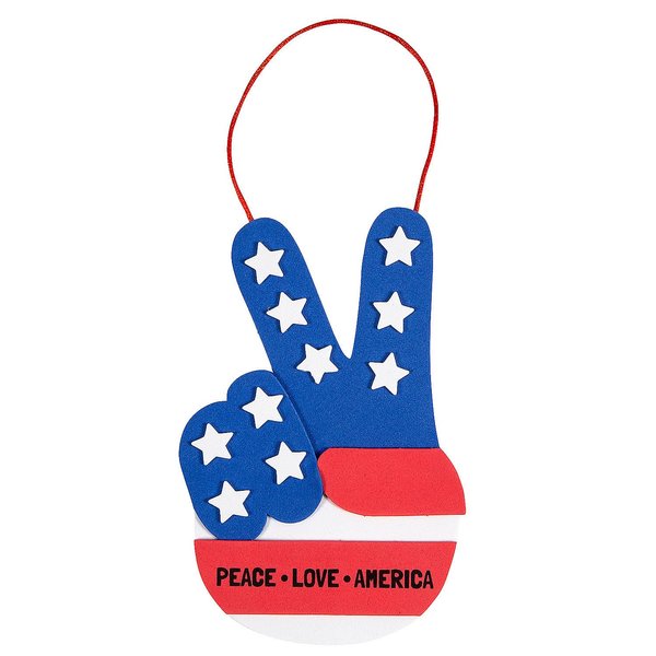 Patriotic Peace Hand Sign Craft Kit, Makes 12