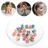 20Pcs Crystal Flower Hair Clips Mini Spring Claw Clips Spring Floral Pearl Hair Clip for Thick and Thin Hair Women's and Girls Hair Accessories (5 Colors)