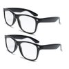 2 Pairs Deluxe Reading Glasses - Comfortable Stylish Simple Readers Magnification (2 black pair, 2.75)