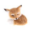 GUDVES Simulation Brown Fox Toy Furs Squatting Fox Model Home Decoration Animals World with Static Action Figures Plush Mini Fox (Pitching)