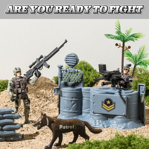 Wbzle Military Toy Set, Army Toys,Toy Soldiers Action Figures, Army Men Action Figures Play Set, 15PCS Soldier Toys with Military Weapons Accessories, Christmas Birthday Gift for Kids Boys Girls