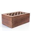 Mela Artisans Medium Keepsake Box with Hinged Trellis Lid - Medium Polish | Wooden Decorative Box | Keepsake Memory Box | Mango Wood Storage Box | Store Trinkets, Cards & Stash | 7.5” x 4.5” x 3”