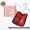 8 Pcs Oral Hygiene Kit Plaque Remover Professional Dental Picks for Teeth, Scraper, Serrated Tweezers, Mouth Mirror, Double Ended Picks for Gum Care Cleaning Set - Stainless Steel with Carrying Case