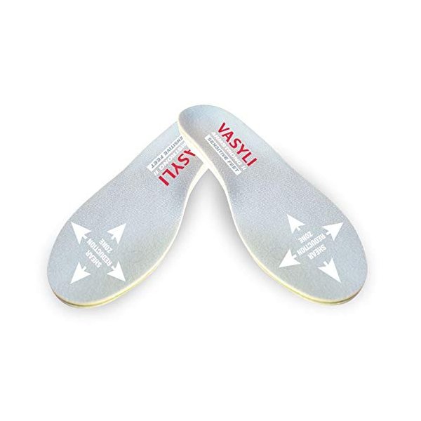 Vasyli 68741 +Armstrong II Sensitive Feet Orthotic Diabetic Insoles, XS, Plantar Sensitivity, Reduces Shear Force, Wide Forefoot, Shock-Absorbing