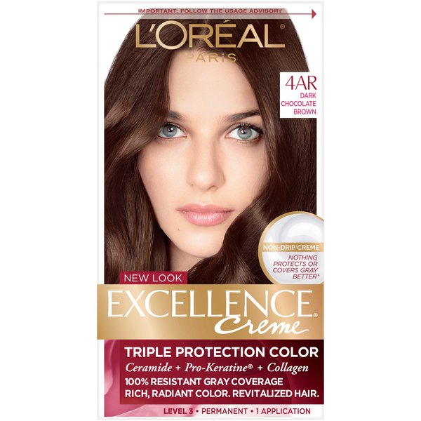 L'Oreal Paris Excellence Creme, 4AR Dark Chocolate Brown