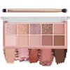 BestLand Matte Nudes Eye Shadow Palette - Ultra Pigmented Blendable and Long-Lasting Matte, Shimmer, and Metallic Finishes Eyeshadow with Brush - Eye Makeup for Smok, Natural and Bold Looks (Rosy)