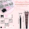 YAEISM 2 Box Bow Nail Charms 3D Resin Bows for Nails Silver Metal Bowknot Charms with Glue Gel, Tweezer and Pickup Pencil for Nail Art and DIY Crafts Decoration