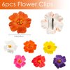 Generic Hawaiian Flower Hair Clips for Women, 6Pcs Plumeria Claw Clips for Think Thin Hair, 3.5 Inch Artificial Flower Clips for Vacation Beach Party (Hibiscus)