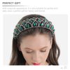 SOLUSTRE Rhinestone Hairband Baroque Beaded Headbands Crystal Hairband Hair Hoop Wide Headpiece for Women Girls, Green