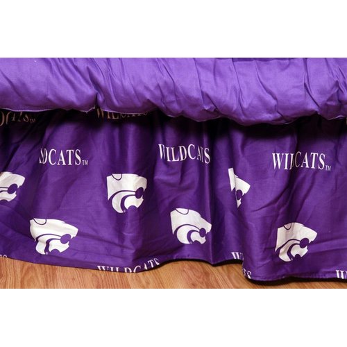 College Covers Everything Comfy Kansas State Wildcats Dust Ruffle Bed Skirt, Full