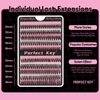 Perfect Key 200 Clusters Natural Look Eyelash Extensions Wispy Lash Clusters D Curl Cluster Lash Extensions 10-18mm (40D-200 Black)