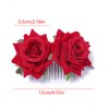 Lopsity 2PCS Rose Flower Hair Clip Hair Barrettes for Women Flower Hair Pins Rose Bridal Hair Combs For Brides Wedding Hair Accessories Flamenco Dancer (red)