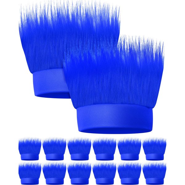 Crowye 12 Pcs Hairy Costume Headband Troll Hair Headband Crazy Hair Costume Accessory for Halloween Cosplay Party Supplies (Blue)